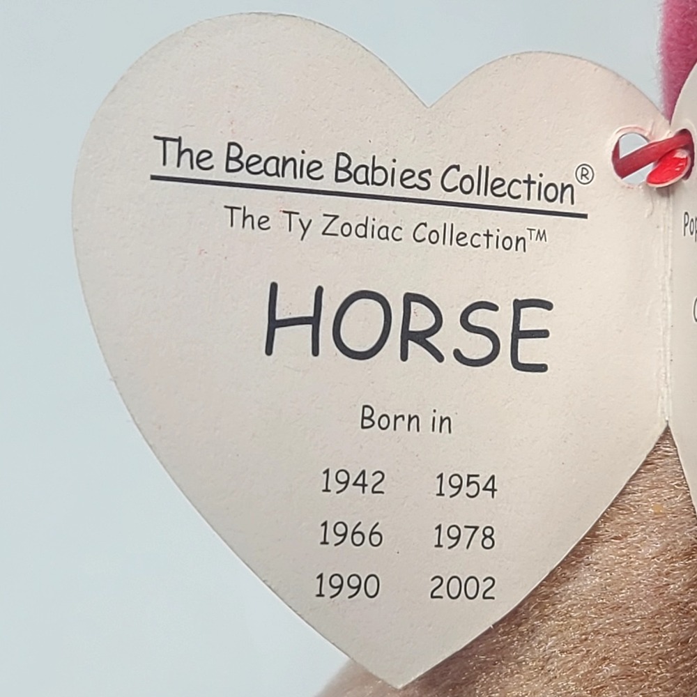 Vtg Ty Beanie Babies Zodiac Collection Lot Of 2 Horse Rabbit Astrology - Picture 5 of 5